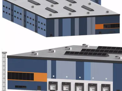 Modular logistics warehouse 2 3D model