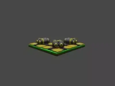 gun is in clash of clans in max lvl Free 3D model