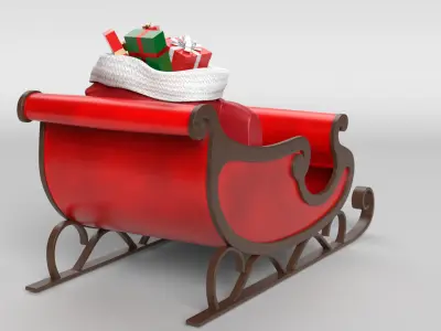 Santa Sleigh 3D model get