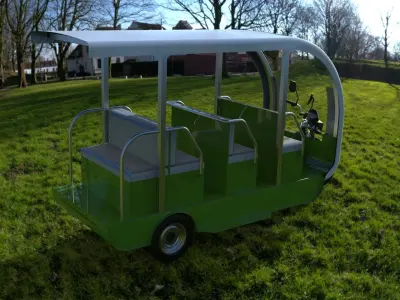 Versatile 12-Seater- 3-Wheeler Golf Cart Ready to Roll Low-poly 3D model