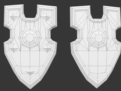 Shield two wooden shields Low-poly 3D model