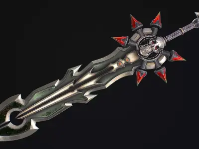 Fantasy Sword 9 3D Model Low-poly 3D model