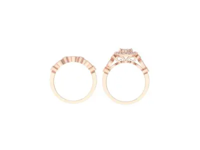 Solitair Ring Bridal Set 3D print model 46