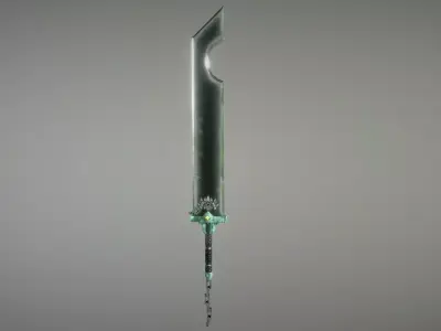 Underwater dungeon sword Low-poly 3D model