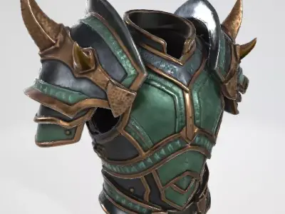 Emerald Knight Armor Fantasy 3D Asset 3D model