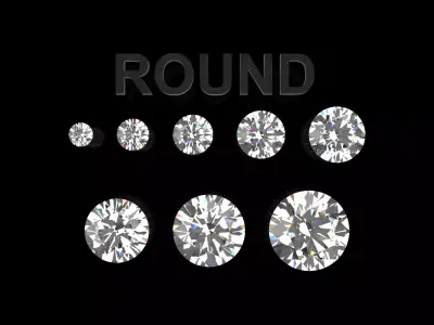 Diamond - Round Free 3D model