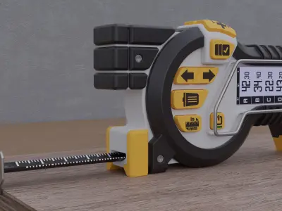 Digital Tape Measure Low-poly 3D model