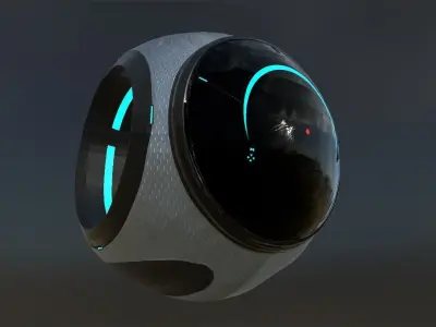Scifi Camera Drone Low-poly 3D model