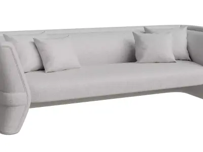 White Fabric Preito Sofa 3D model