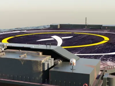 Autonomous spaceport drone ship 3D model