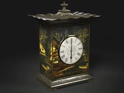 Chinoiserie Antique Clock Low-poly 3D model