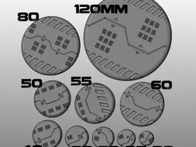 S17 - DROP BAY 20-120mm Round Bases-Diorama 3D print model