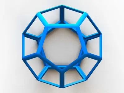 Wireframe Thick Dodecahedron 3D print model