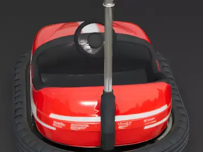 Retro 1960s Bumper Car 3D Model Low-poly 3D model