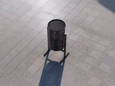 Dust Bin Outdoor Metal 02 Low-poly 3D model