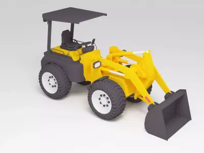 Bulldozer lowpoly 3D model