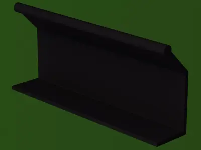 Aluminum Extruded Black Pull Handle MOD AL-08ft Low-poly 3D model