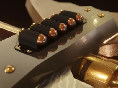 Gun Axe Low-poly 3D model