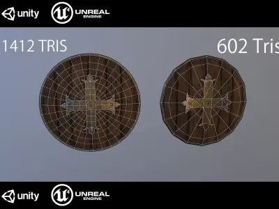 Medieval shield Free low-poly 3D model