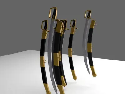 CURVED SWORD Low-poly 3D model purchase