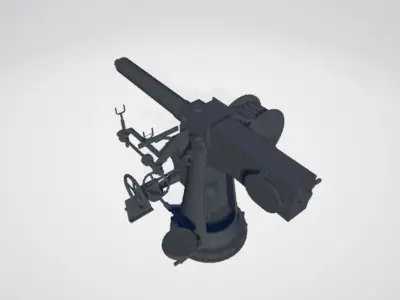 Japanese WW2 Gun 3D model