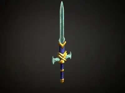 Medieval Fantasy Sword Low-poly 3D model buy