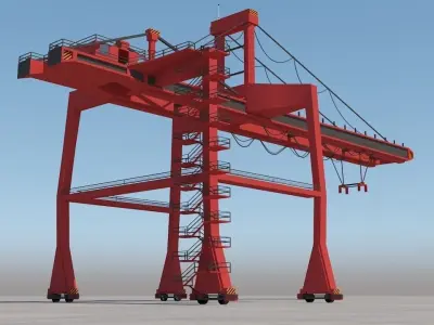 Red Crane for Harbors 3D model