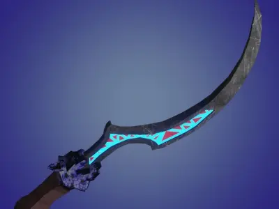 Stylized dagger with transparent inner crystal lwo-poly   Free low-poly 3D model