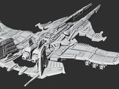 Spaceship A fighter jet 3D print model