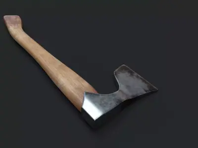 axe with blood  3D model