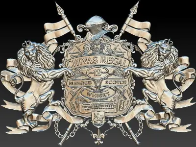 3D MODEL OF CHIVAS REGAL WHISKY FOR CNC AND 3D PRINTING 3D model