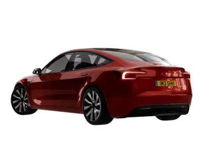 Tesla Model 3 2024 Free low-poly 3D model