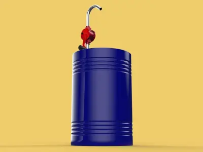 MANUAL PUMP HAND CRANK ROTARY FUEL OIL STEEL DRUM BARREL GALLONS 3D model