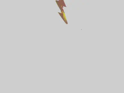 Lightning bolt keychain model Low-poly 3D model