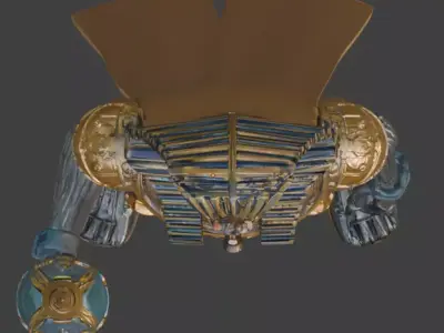 Futuristic Cyberpunk Pharaoh Statue 3D model