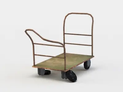 Damaged trolley Low-poly 3D model