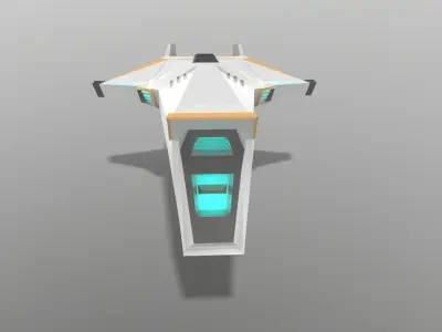 Sci-fi Space Aircraft SA-1 Low-poly 3D model