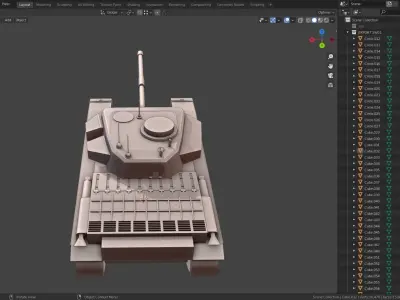 Centurion Tank Base Mesh  Low-poly 3D model