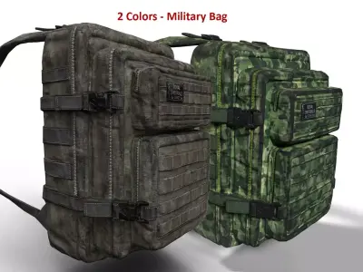 Military Bag - Low Poly - Game Ready Low-poly 3D model