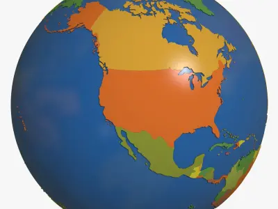 Geopolitical Earth Globe 3D model