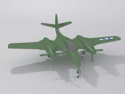 McDonnell XP-67 Low-poly 3D model