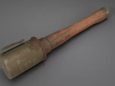 WW2 Stick Grenade Low-poly 3D model