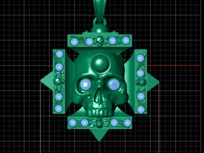 Skull 14K Gold Industrial 3D print model