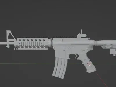 M4A1 assault rifle Low-Poly model Low-poly 3D model