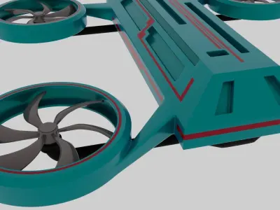 Drone toy with four wheels 3D model