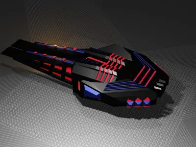 Super turret  Low-poly 3D model