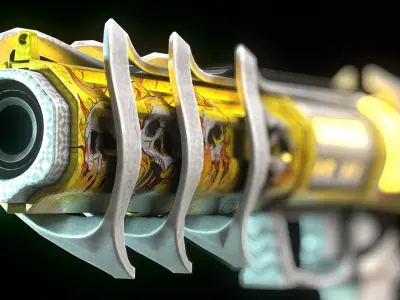 CyberPunk Gun Low-poly 3D model get