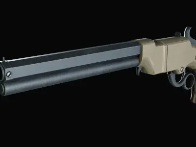 Old gun Volcanic 1855 Low-poly 3D model