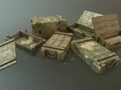 Ammo Crate Low-poly 3D model purchase