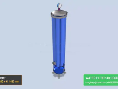 SS304 Multi Cartridge Filter Housing 7 40 Inch Pp Filters 3D model